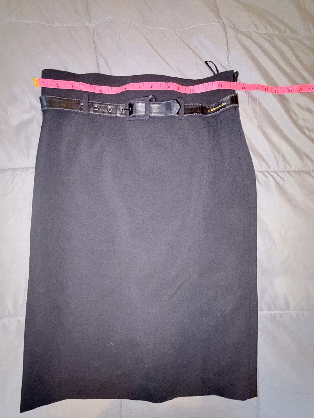 Nine West Black Belted Pencil Skirt Size 4 Career Office Classic - Picture 5 of 6